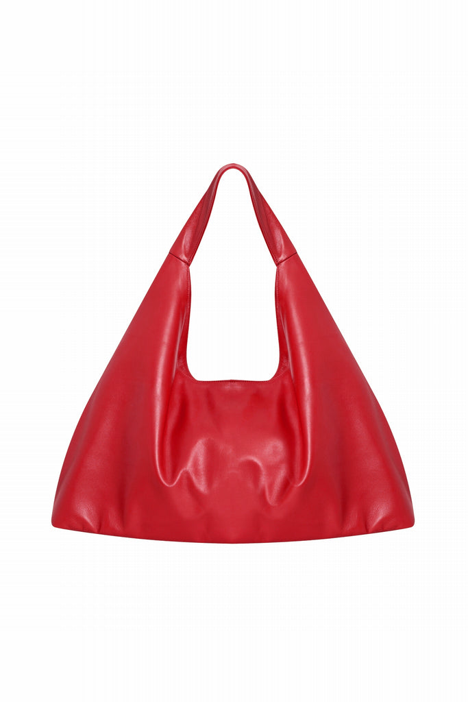 SAC EN CUIR CABAS - PARIS WAXY ROUGE