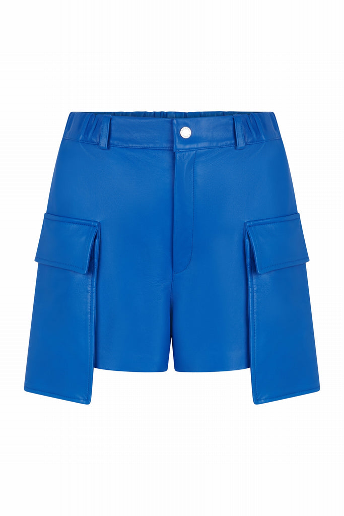 SHORT EN CUIR AVEC POCHES - BLANES WAXY MAJORELLE