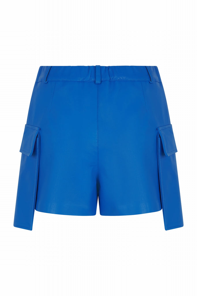 SHORT EN CUIR AVEC POCHES - BLANES WAXY MAJORELLE