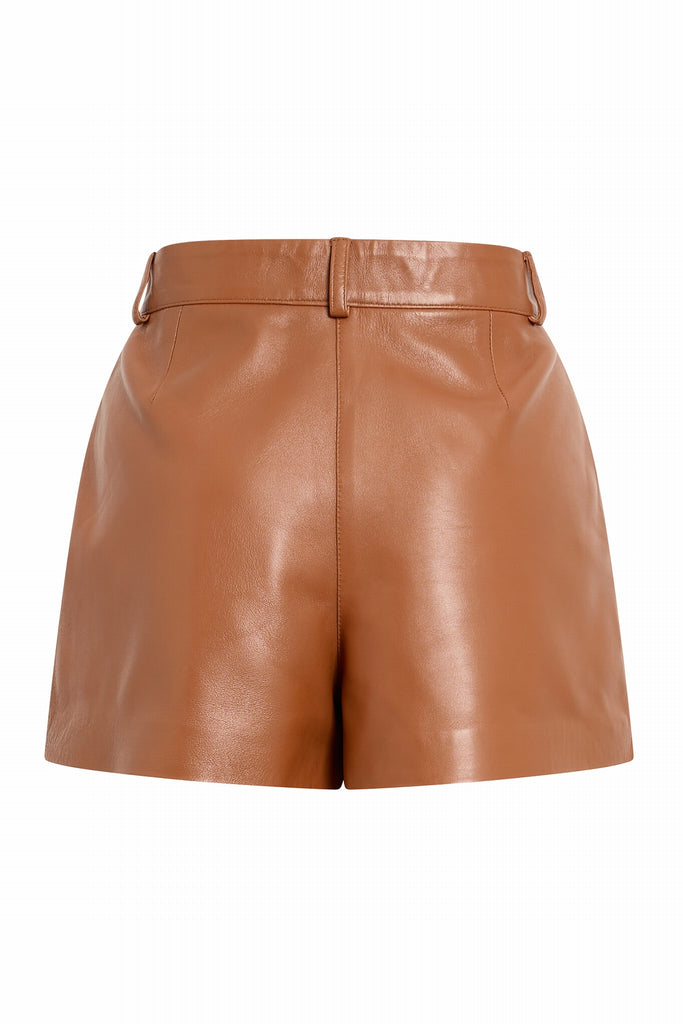 SHORT EN CUIR - MALMO WAXY ALEZAN