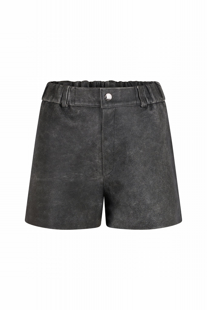 SHORT EN CUIR SANS POCHES - STOCKPORT GRIS PATINE