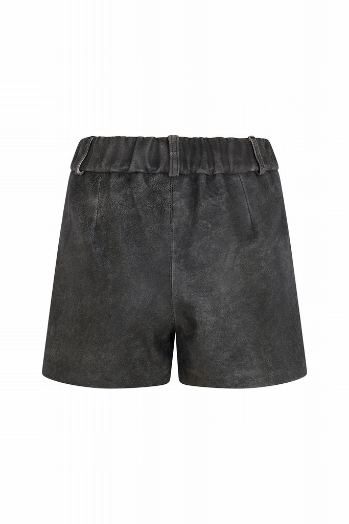 SHORT EN CUIR SANS POCHES - STOCKPORT GRIS PATINE