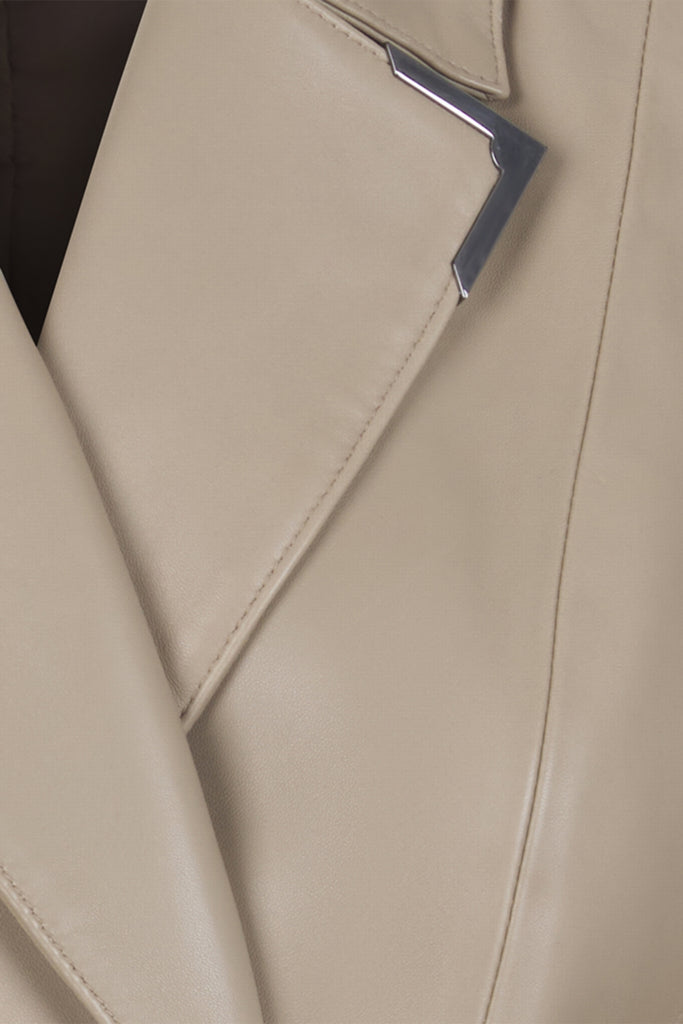 VESTE EN CUIR AVEC ZIP LATÉRAL - YONGE WAXY SABLE