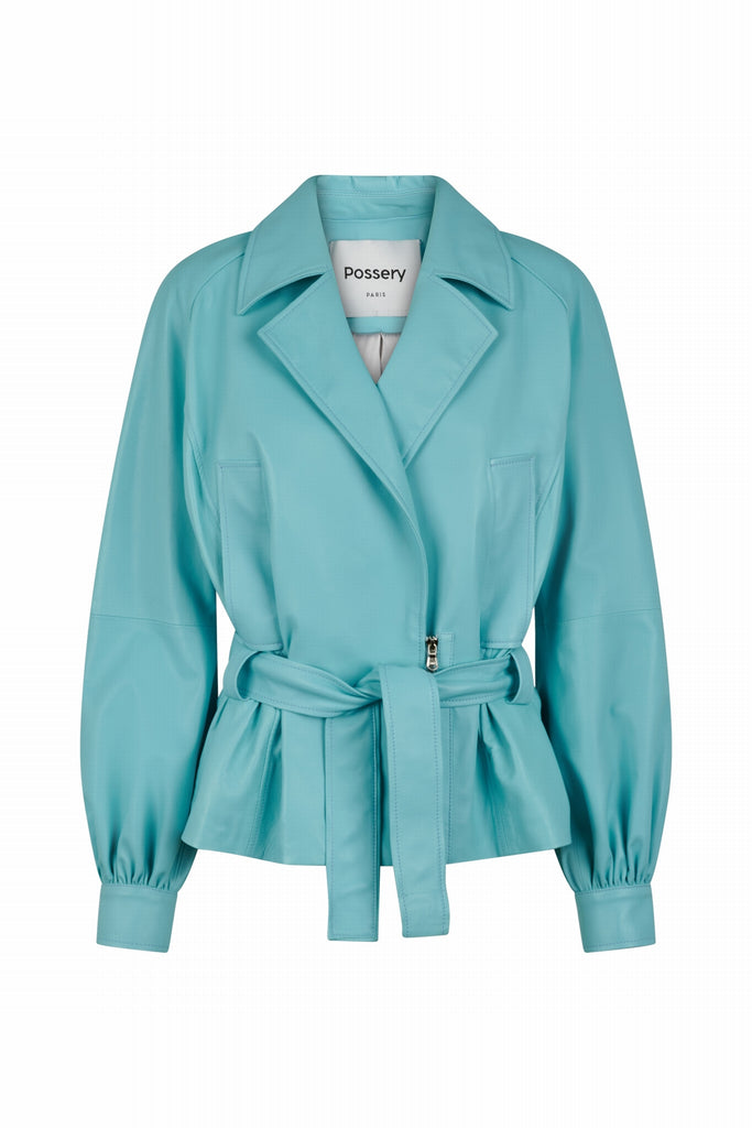 VESTE EN CUIR OVERSIZE - ELCHE WAXY TIFFANY