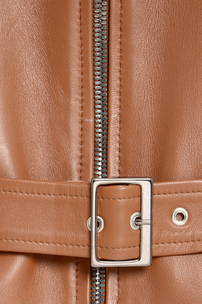 VESTE EN CUIR OVERSIZE - UPPSALA WAXY ALEZAN