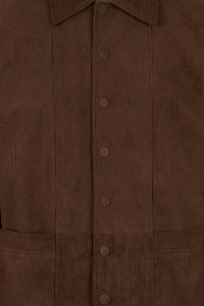 VESTE EN DAIM COTELÉE - SAGUNTO VEL NOISETTE