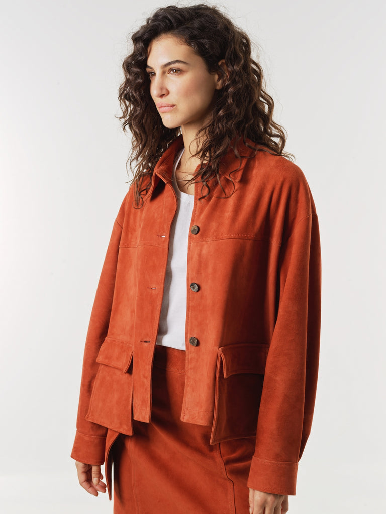 VESTE EN DAIM OVERSIZE - ALMAZAN VEL PAPRIKA