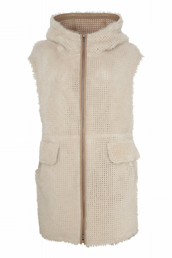 GILET EN PEAU RETOURNEE - SALISBURY ARGILE